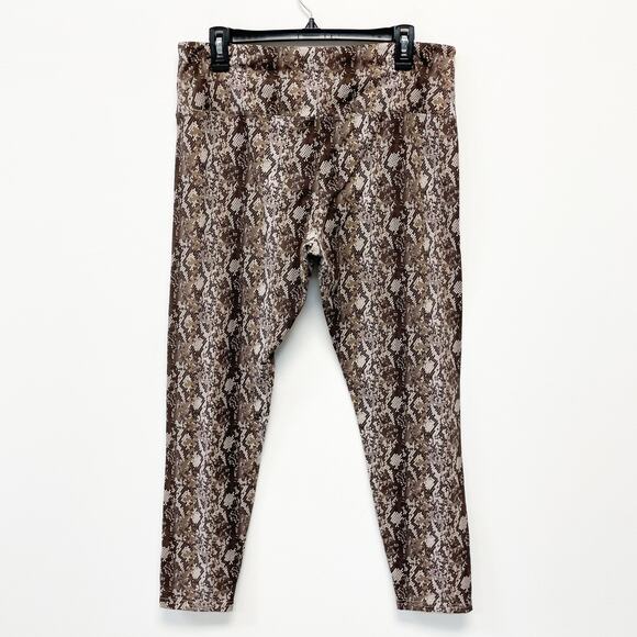 Suave Women's PXL Brown Snakeskin Print Revolutionary Tummy Control Leggings - Picture 1 of 3
